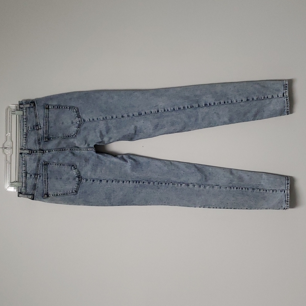 Silver Frisco Tapered high rise acid wash jeans with front seam